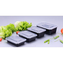 650ml Microwaveable Rectangular Disposable Plastic Food Container with Lid